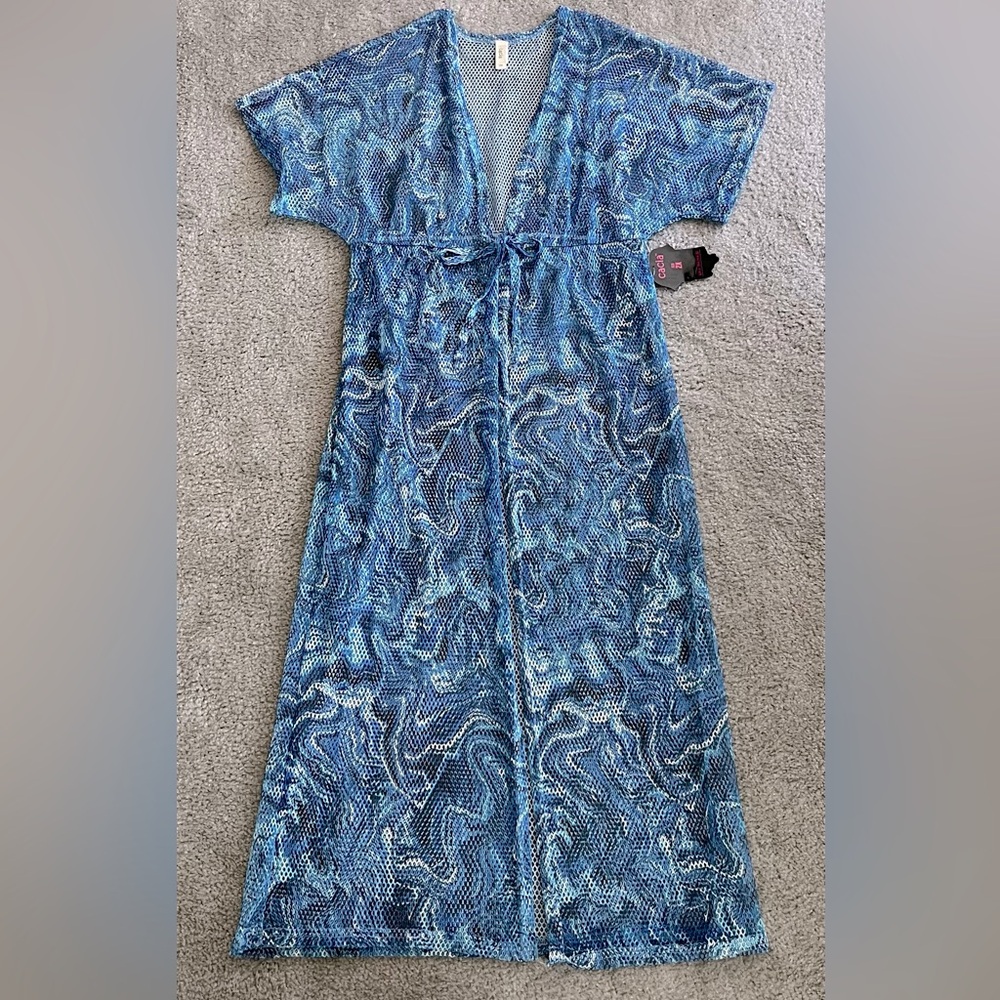 Cacia women’s Blue Patterned coverup. Size/X. NWT.